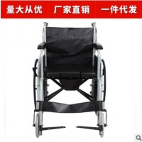 钢制轮椅老年人带坐便轮椅残疾人代步车带四刹可折叠3000W