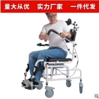 工厂现货老人坐便椅带轮轻便轮椅可洗头澡铝合金坐便椅多功能批发